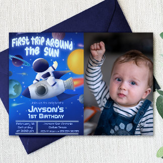 First Trip Around the Sun with Photo Invitation