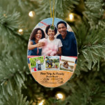 First Trip As Family keepsake & Custom 4 Photos Ceramic Tree Decoration<br><div class="desc">What a lovely keepsake! The "First Trip As Family" keepsake & Custom 4 Photos Ceramic Ornament is a thoughtful way to commemorate your special trip together. With the ability to add four photos, you can capture the memories of your adventure and display them beautifully on the ceramic ornament. It's a...</div>