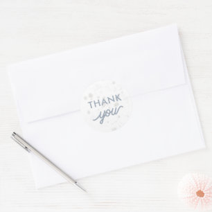 First Trip Space Party Moon Thank You Sticker