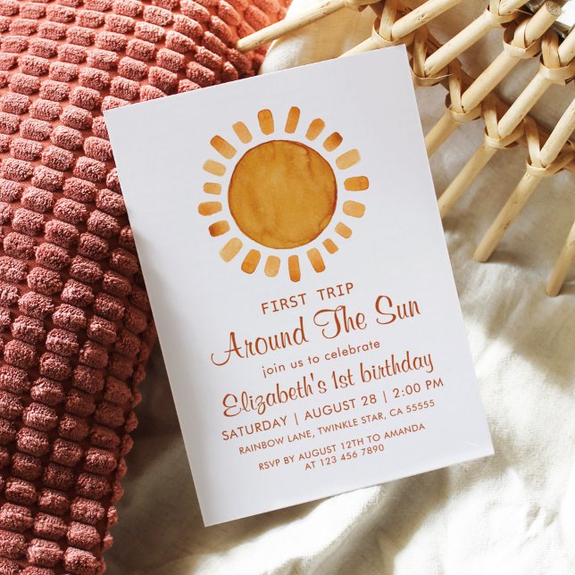 First Trip Sunshine Girl Birthday  Invitation (Creator Uploaded)