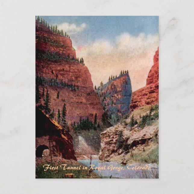 First Tunnel Vintage Railroad Postcard (Front)