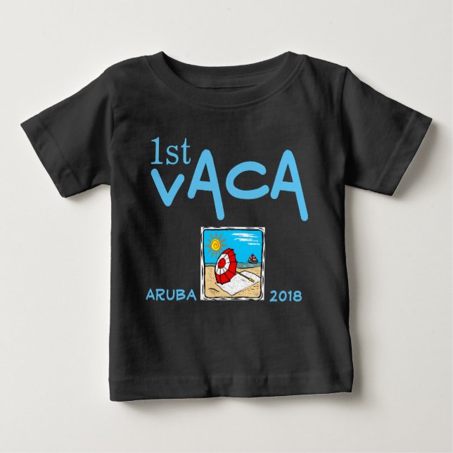 first vacation personalised baby T-Shirt (Front)