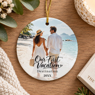 First Vacation Photo Ceramic Tree Decoration