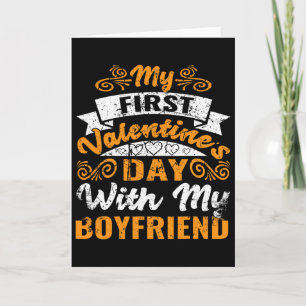 First Valentine Day With My Boyfriend Vintage Vale Card