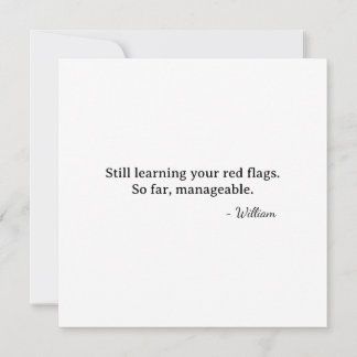 First Valentine Fox Cupid - manageable red flags Card