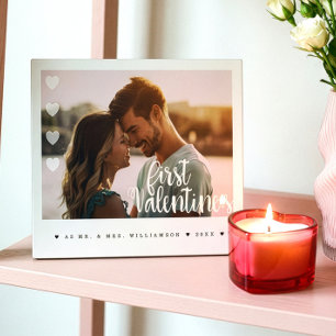 First Valentine's as Mr & Mrs Minimal Couple Photo Plaque