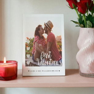 First Valentine's as Mr & Mrs Minimal Couple Photo Plaque