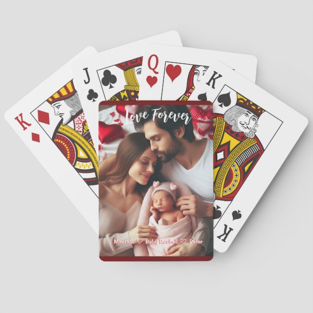 First Valentines Day Together | Custom Photo  Playing Cards (Back)