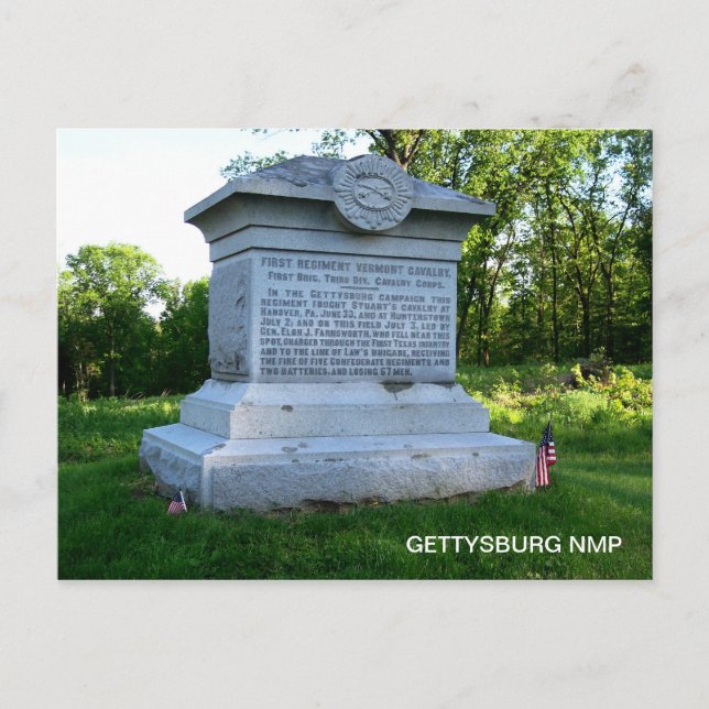 FIRST VERMONT CALVARY POSTCARD (Front)