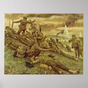 First Wave at Omaha by Ken Riley Poster
