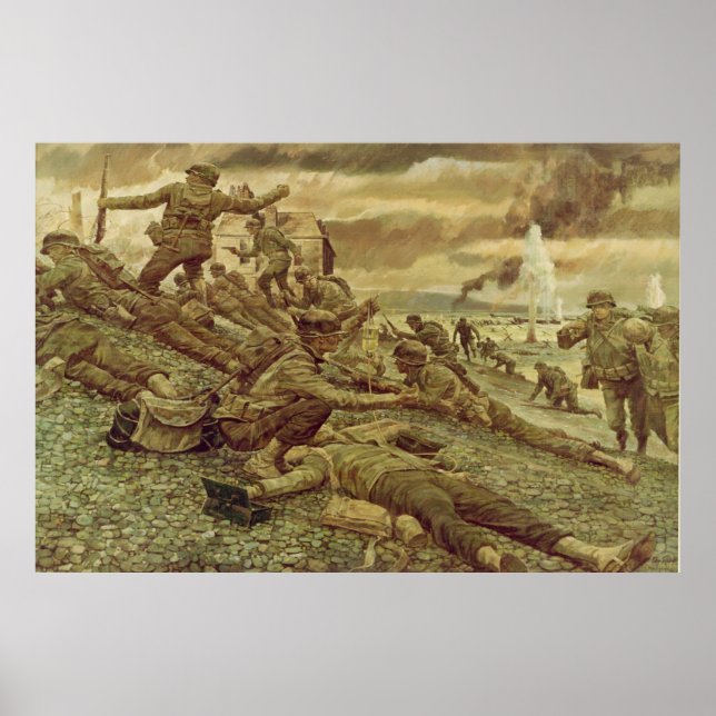 First Wave at Omaha by Ken Riley Print (Front)