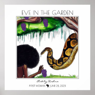 First Woman Black Eve and Snake in Garden of Eden  Poster
