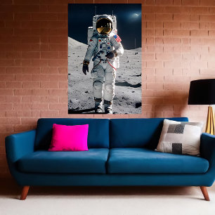 First women on the moon AI Art Poster