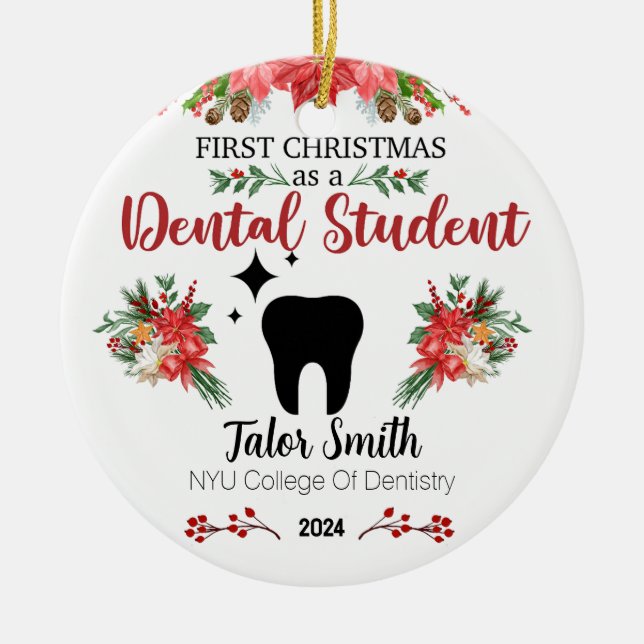 First Xmas As A Dental Student Ornament (Front)