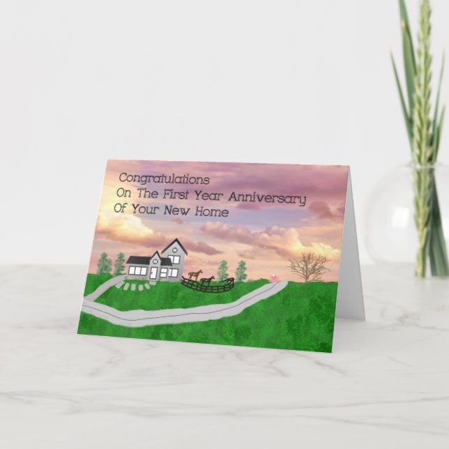 First Year Anniversary of New Home Card (Front)