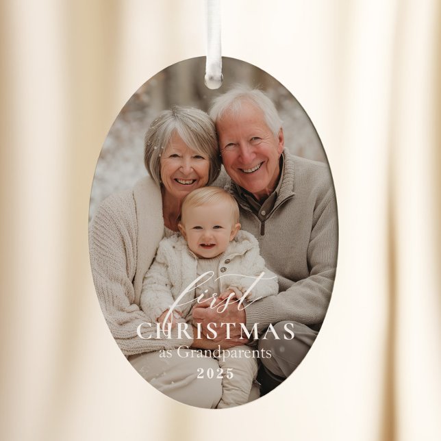 First Year as Grandparents Christmas Photo  Ceramic Tree Decoration (Creator Uploaded)