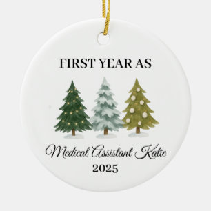 First Year as Medical Assistant Ceramic Tree Decoration