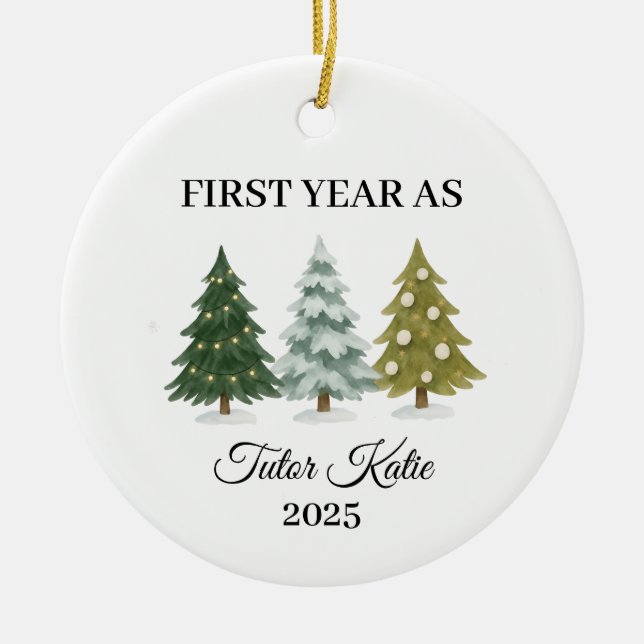 First Year as Tutor, Tutor Ornament (Front)