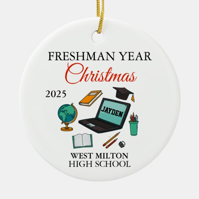 First Year At High School Ornament 2025, Freshman  (Front)
