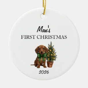 First Year Dachshund Puppy Christmas Ornament