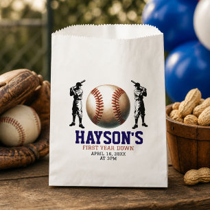 First Year Down Baseball 1st Birthday Party Favour Bags