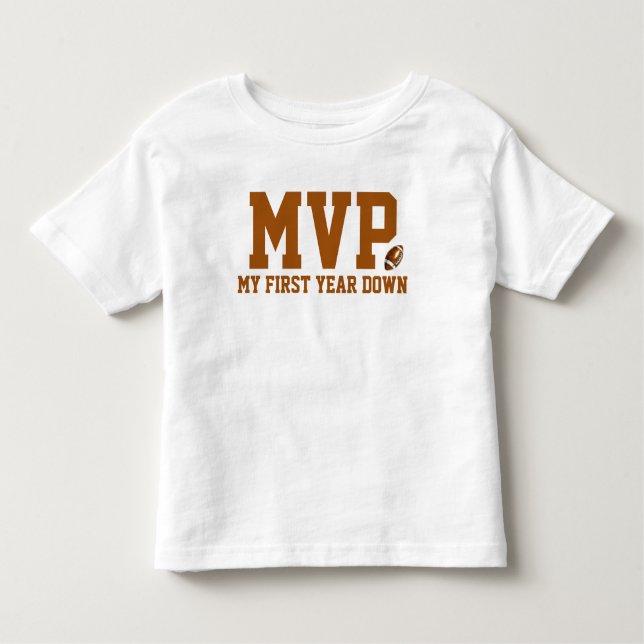 First Year Down | Football 1st Birthday Baby Toddler T-Shirt (Front)