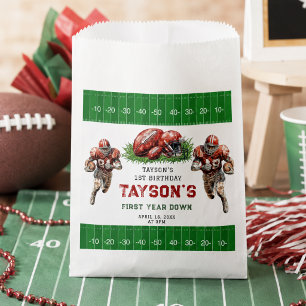 First Year Down Football 1st Birthday Party Favour Bags
