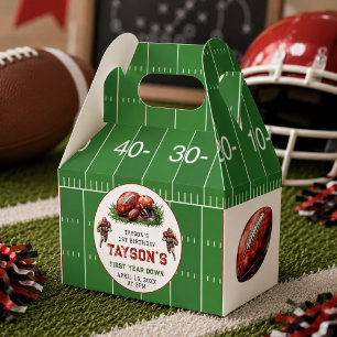 First Year Down Football 1st Birthday Party Favour Box
