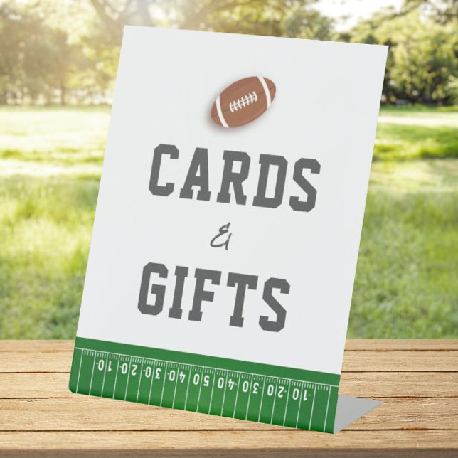 First Year Down Football Birthday Cards and Gifts Pedestal Sign (Creator Uploaded)