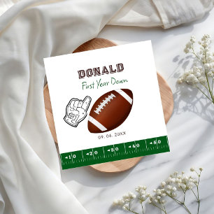 First Year Down Football Birthday  Napkin