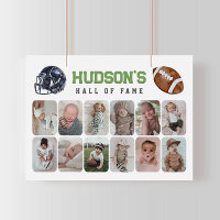 First Year Down Football Birthday Photo Collage