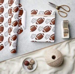 First Year Down Football Birthday  Wrapping Paper