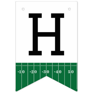 First Year Down Football Happy Birthday Banner