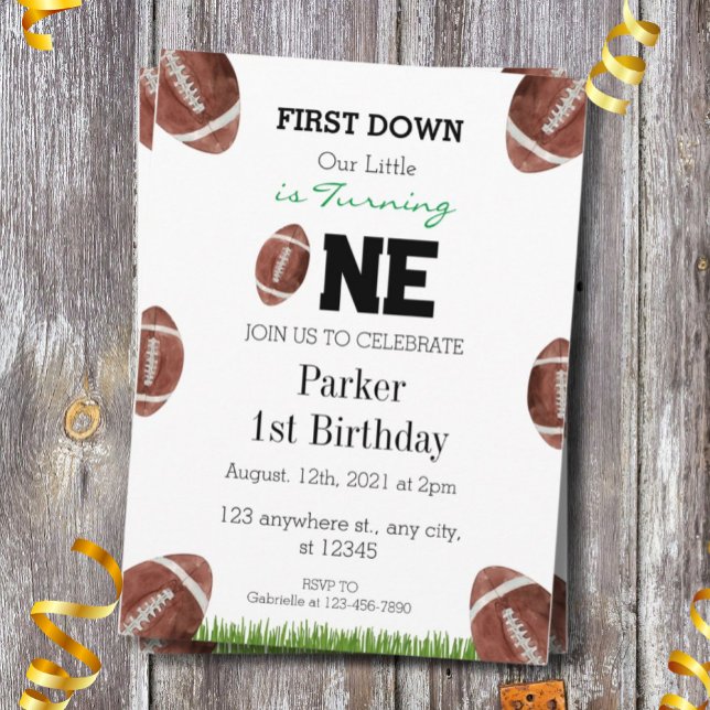 First Year Down Football Invitation (Creator Uploaded)