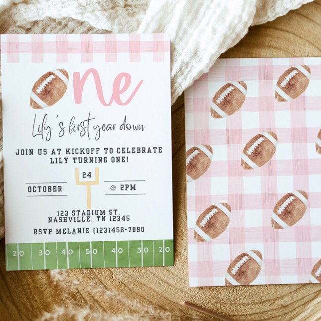 First Year Down Football Invitation, First Birthda Invitation (Creator Uploaded)