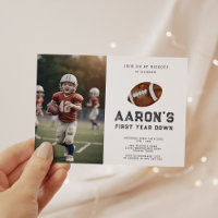 First Year Down Football Photo 1st Birthday Party