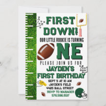 First Year Down football theme boys birthday party