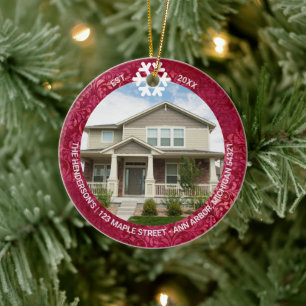First Year Family Home Keepsake Photo Ceramic Tree Decoration