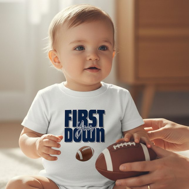 First Year Football First Down Navy Blue T-Shirt (Creator Uploaded)