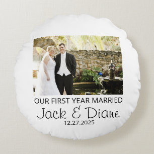 First year Married pillow - Married Photo custom