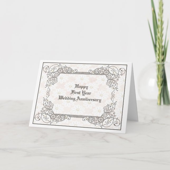 First Year Wedding Anniversary Card (Front)