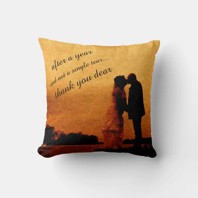 First year wedding anniversary keepsake cushion (Front)