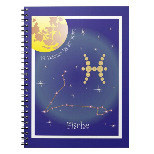 Fische 19. Februar bis 20. März Notizheft Notebook (Front)