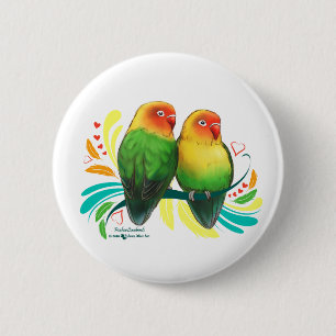 Fischer Lovebirds 6 Cm Round Badge