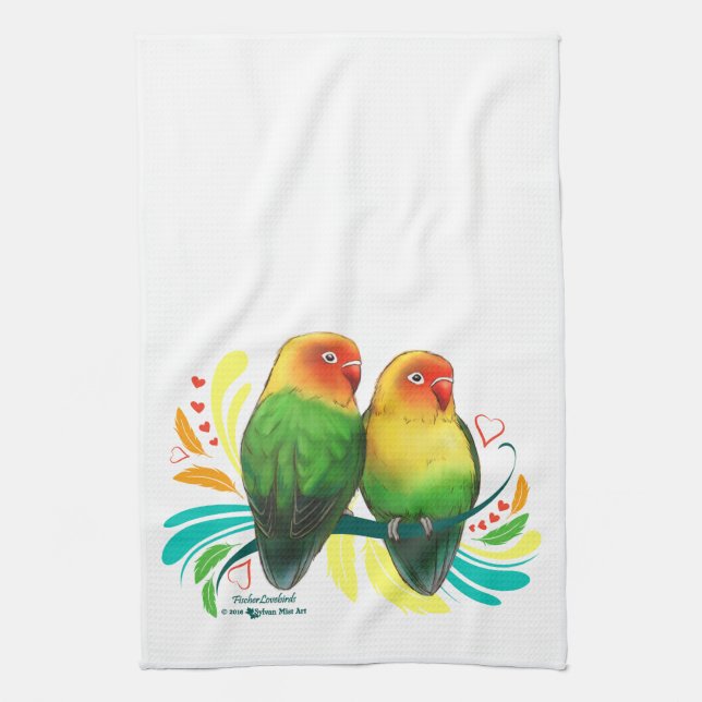 Fischer Lovebirds Tea Towel (Vertical)