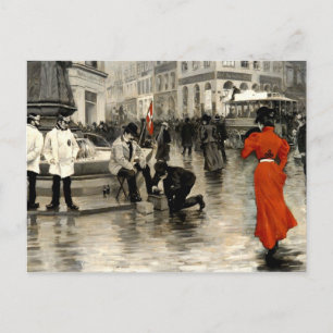 Fischer - The Lady in Red Postcard