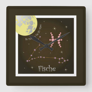 Fish 19 February to 20 March Square Wall Clock