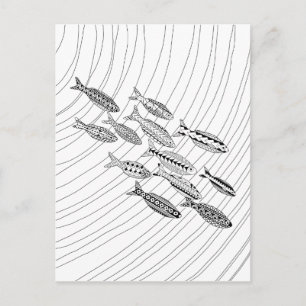 Fish Adult Colouring Postcard