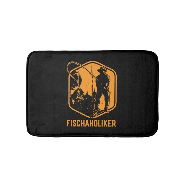 Fish aholic - fish fishing trout angler bath mat (Front)