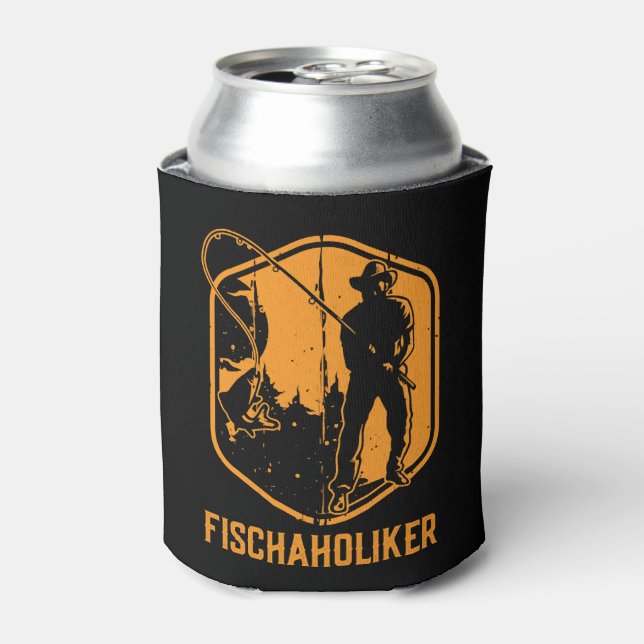 Fish aholic - fish fishing trout angler can cooler (Can Front)